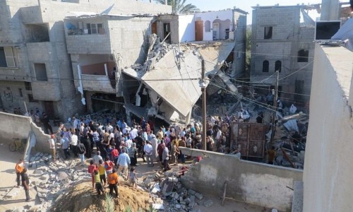 The home of the Kware' family, after it was bombed by the militaryCC BY 4.0 Muhammad Sabah, B'Tselem's field researcher in the northern Gaza Strip - http://www.btselem.org/photoblog/201407_gaza_strip