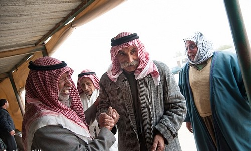 Sheikh Sayah Aturi returns to his village of Al Araqib, Israel, after winning a court appeal granting him access to his land, December 10, 2013. Sayah was arrested on November 20, after Al Araqib was demolished by Israeli authorities for the 62nd time. He remained in jail for one week and then upon his release was ordered not to return to his land pending the decision of the court. cc: activestills