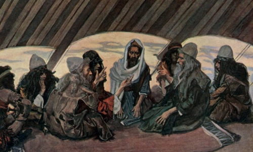 Jethro and Moses (watercolor circa 1900 by James Tissot)