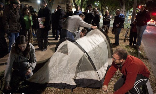 Night event for social justice, Rothschild street, Tel Aviv, Israel, 15.01.2012 Phot by: Keren Manor/Activestills.org