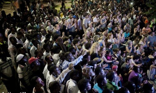 Sudanese refugee theater show, South Tel Aviv, 22.6.2013 Photographer: Shiraz Grinbaum