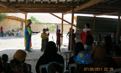 clowns from Beit Jallah at Khan El Achmar