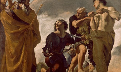 Moses and the Messengers from Canaan (painting by Giovanni Lanfranco). cc: wikipedia