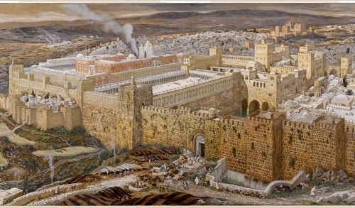 Jerusalem and the Temple (1894 watercolor by James Tissot). cc: wikipedia